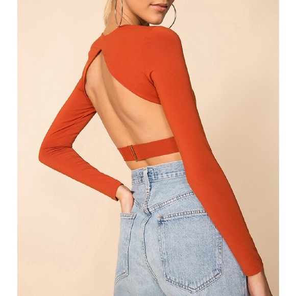 superdown Tops - NWT Superdown Cassidy Open Back Top in Rust